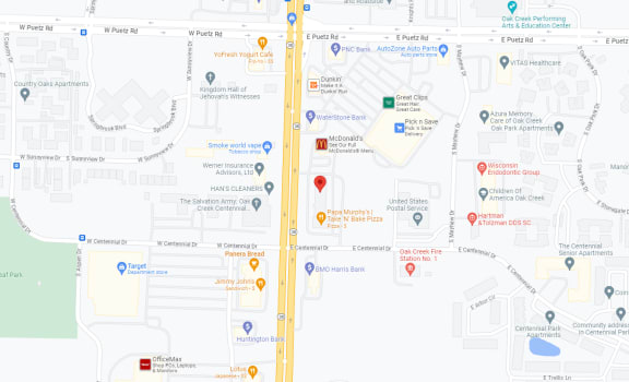 a screenshot of a map of a city with directions to two different locations