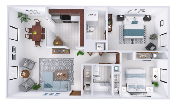 a floor plan of a house with a bedroom and a bathroom