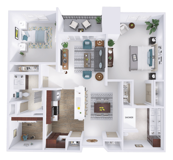 a floor plan of a house with a bedroom and a living room