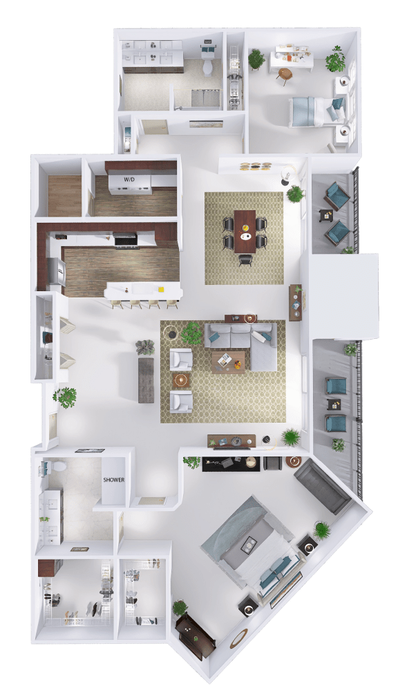 a floor plan of a house with a bedroom and a living room