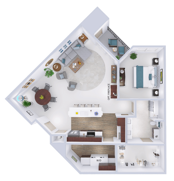 a floor plan of a house with a bedroom and a living room