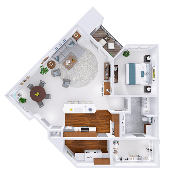 a 3d rendering of a floor plan of a house