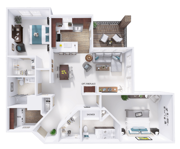 a floor plan of a house with bedrooms and a living room