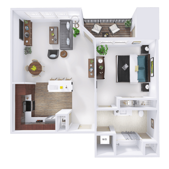 a floor plan of a house with a bedroom and a living room