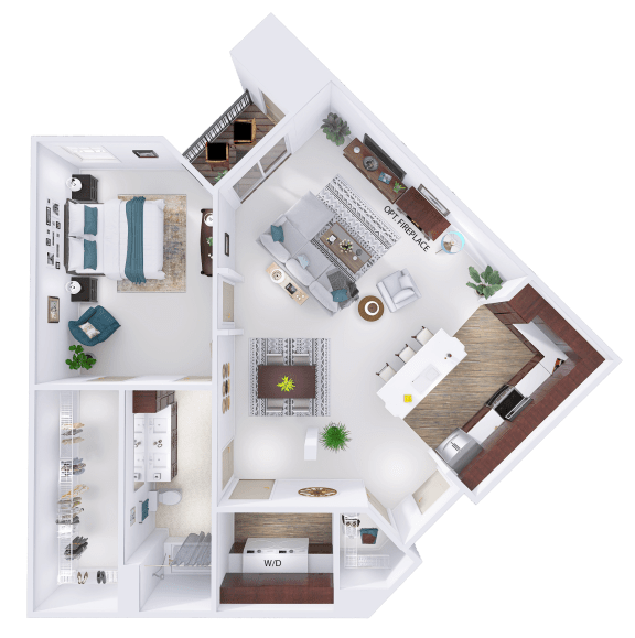 a floor plan of a house with a bedroom and a living room