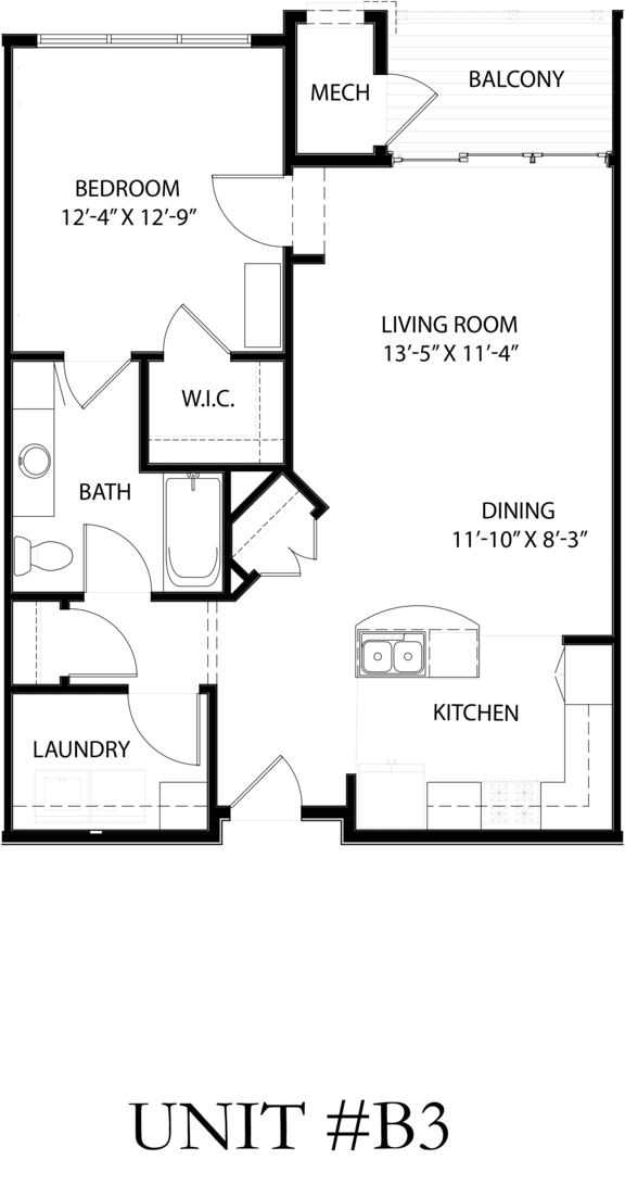 the floor plan of a bedroom apartment