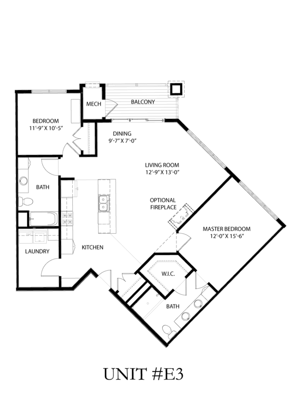 A floor plan of a residential unit with labeled rooms and dimensions.