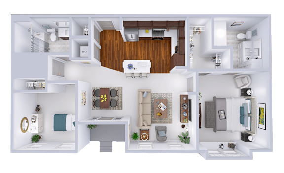 a floor plan of a house with a bedroom and a living room