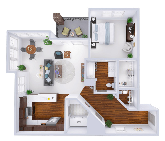 a floor plan of a house with a bedroom and a bathroom