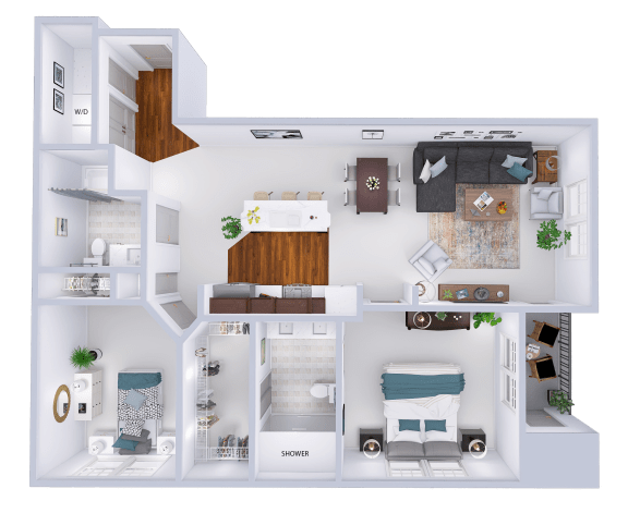 a floor plan of a house with a bedroom and a bathroom