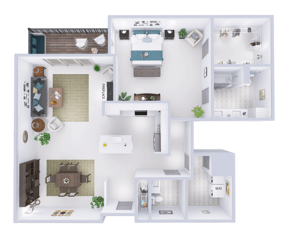 a 3d rendering of a floor plan of a house