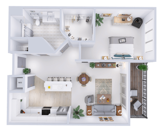 a floor plan of a house with a bedroom and a living room