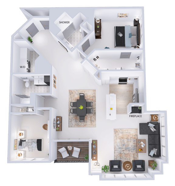 a floor plan of a house with bedrooms and a living room