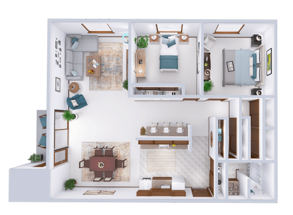 a floor plan of a house with a bedroom and a living room