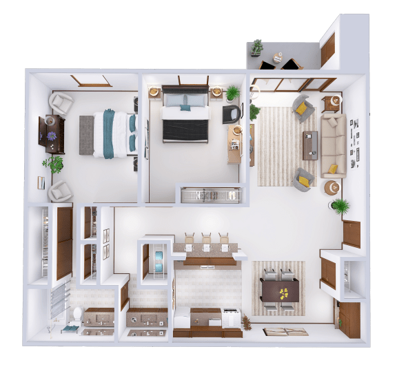 a floor plan of a house with a bedroom and a living room