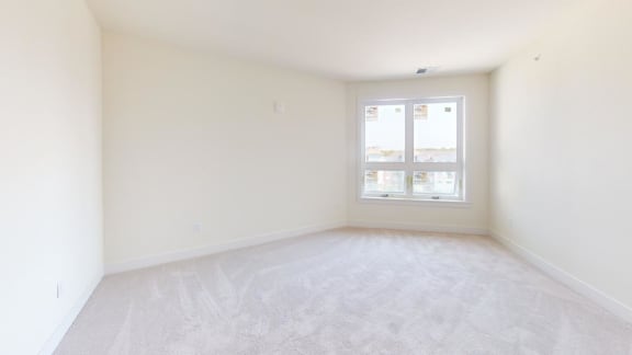 an empty room with a window