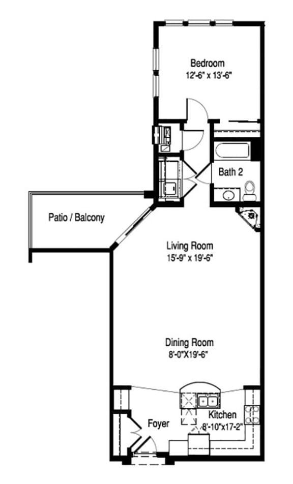 Artisan 1x1J 2D Floor Plan