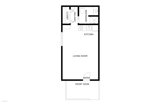 a floor plan of a studio apartment