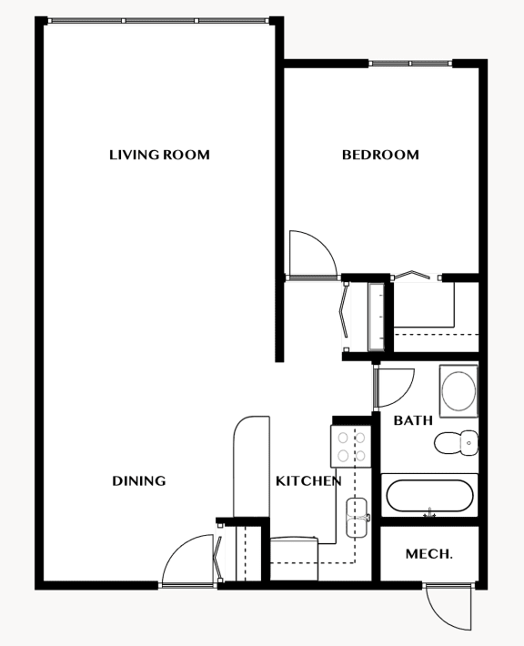 Floor Plan  1 Bedroom Unit Floor Plan