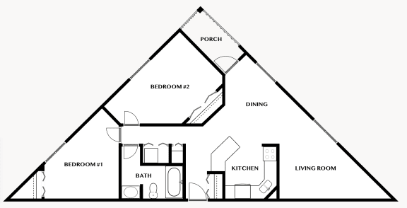 2 Bedroom with Fireplace Unit Floor Plan