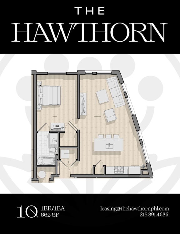 1Q Hawthorn Floorplan at The Hawthorn, Philadelphia, Pennsylvania