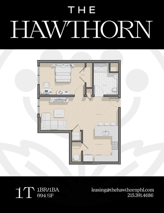 1T Hawthorn Floorplan at The Hawthorn, Pennsylvania