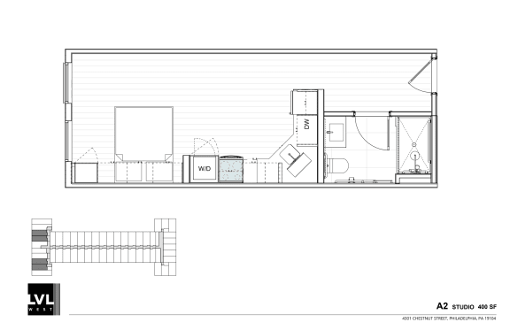 Floor Plan  a floor plan of a small house with a bedroom and a living room