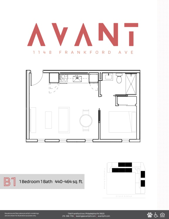 a1a floor plan of a 1 bedroom apartment