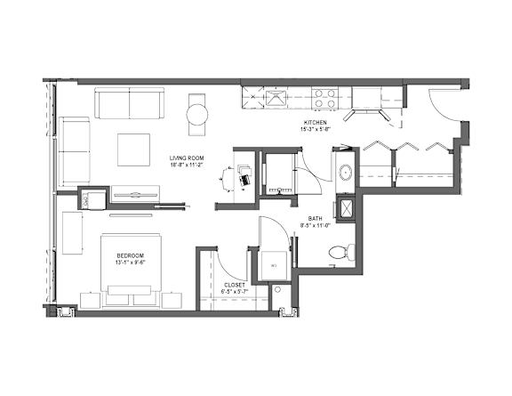 B4 Floor Plan at 17 Market West, Philadelphia, 19103