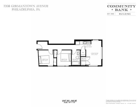 A floor plan for a Community Bank building located at 7208 Germantown Avenue, Philadelphia, PA.