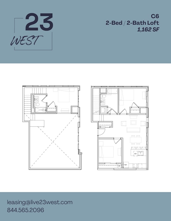 C6 Floor Plan at 23 West Apartments, Philadelphia, Pennsylvania