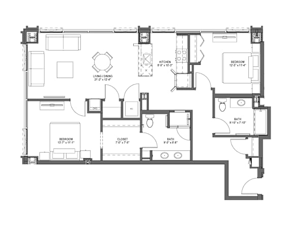 C8 Floor Plan at 17 Market West, Pennsylvania