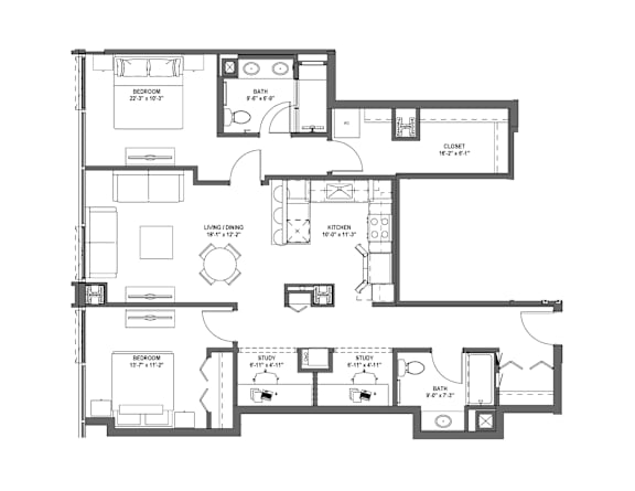 C9a Floor Plan at 17 Market West, Philadelphia, PA