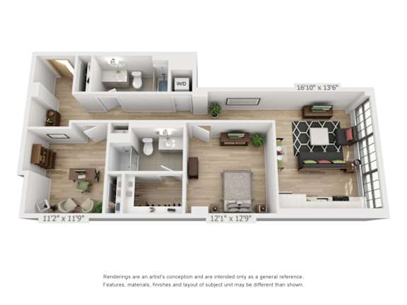 B9b Floor Plan B9b Floor Plan at 1600 Callowhill, Philadelphia, PA