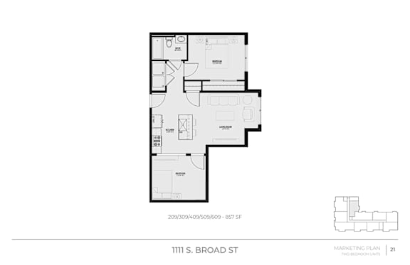 A floor plan for a building at 1111 S. Broad St.