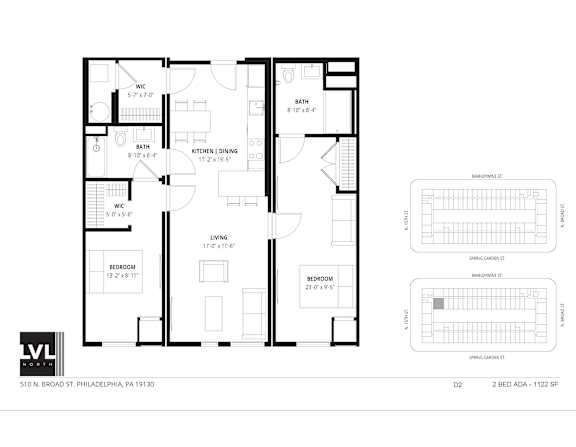 Floor Plan  A floor plan of a building with two attached units, each with a detailed layout of rooms and dimensions.