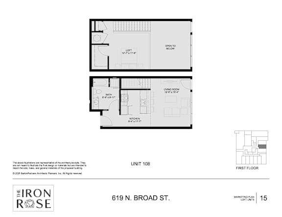 Floor Plan  Unit 109 Floorplan at Iron Rose Apartments, Pennsylvania