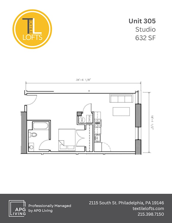 Floor Plan  Studio - Unit 305