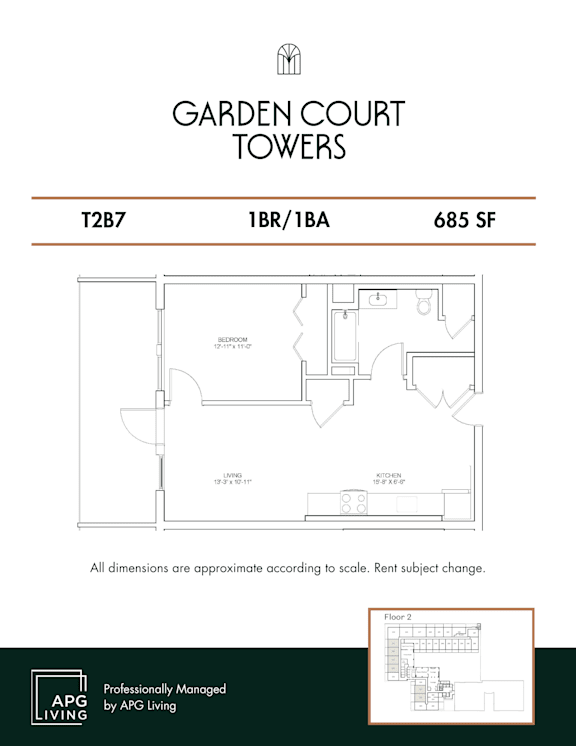 the floor plan of garden court towers
