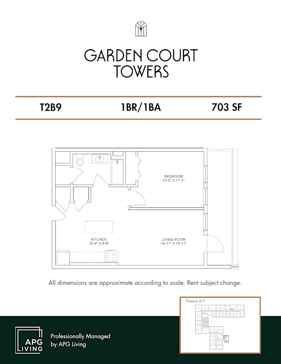 the floor plan of garden court towers