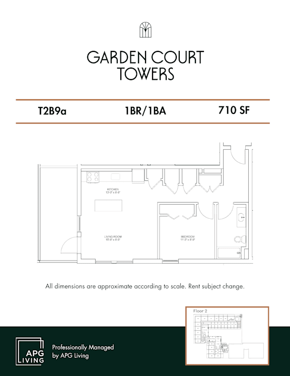 the floor plan of garden court towers
