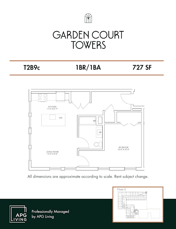 the floor plan of garden court towers
