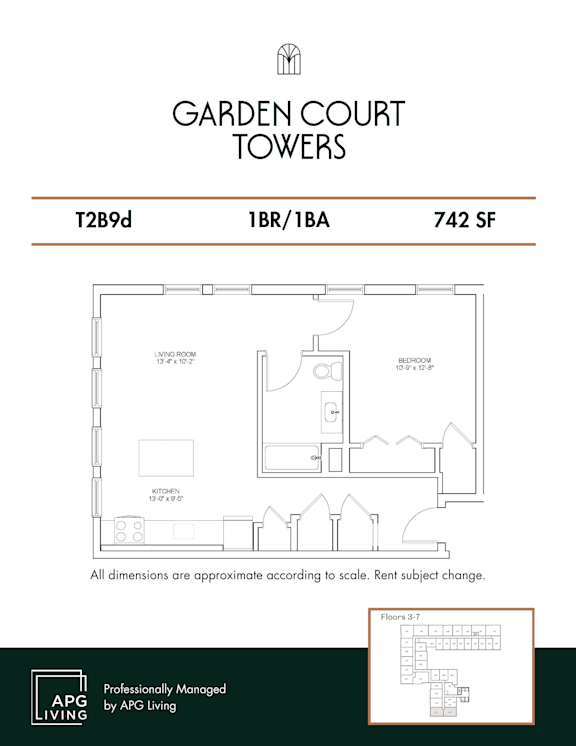the floor plan of garden court towers