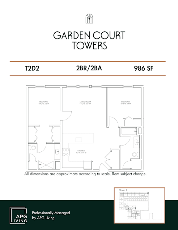 the floor plan of garden court towers