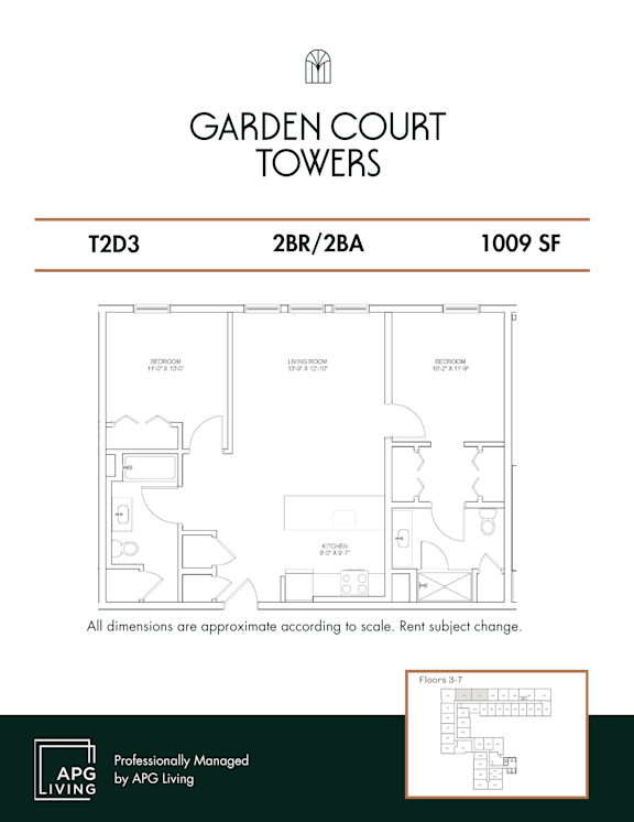 the floor plan of garden court towers