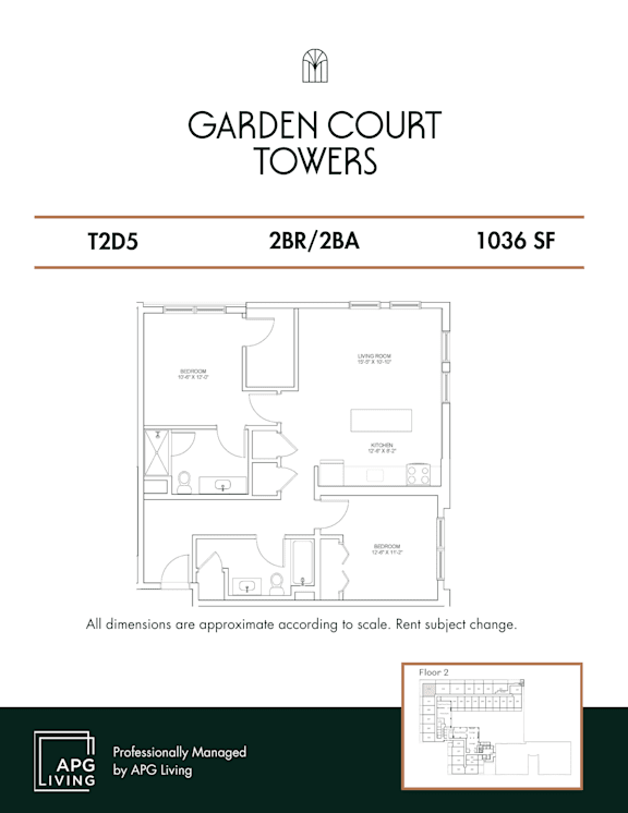 the floor plan of garden court towers