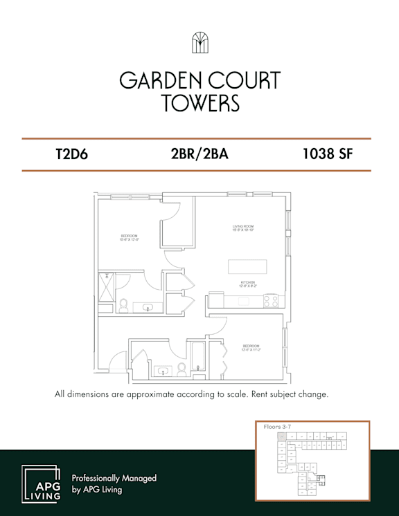 the floor plan of garden court towers