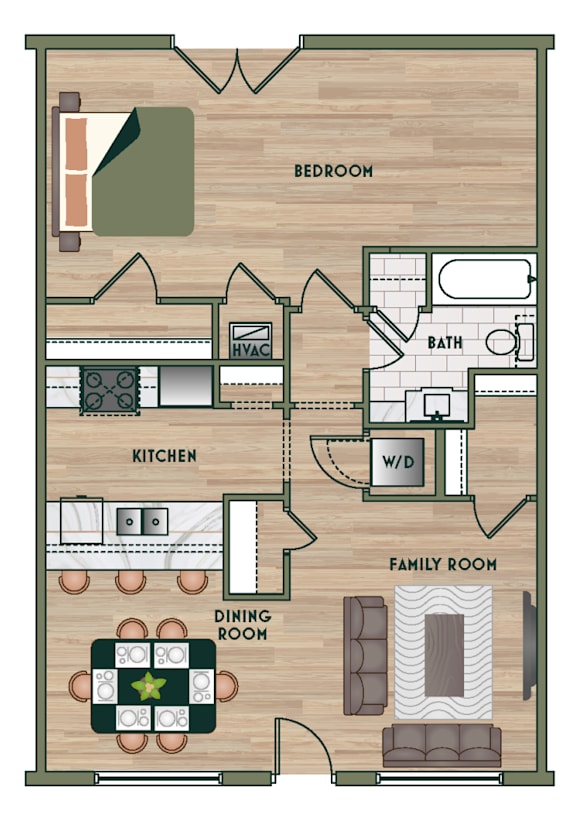 1 bed 1 bath D at The PARKER on E Mulberry Apartments, Texas