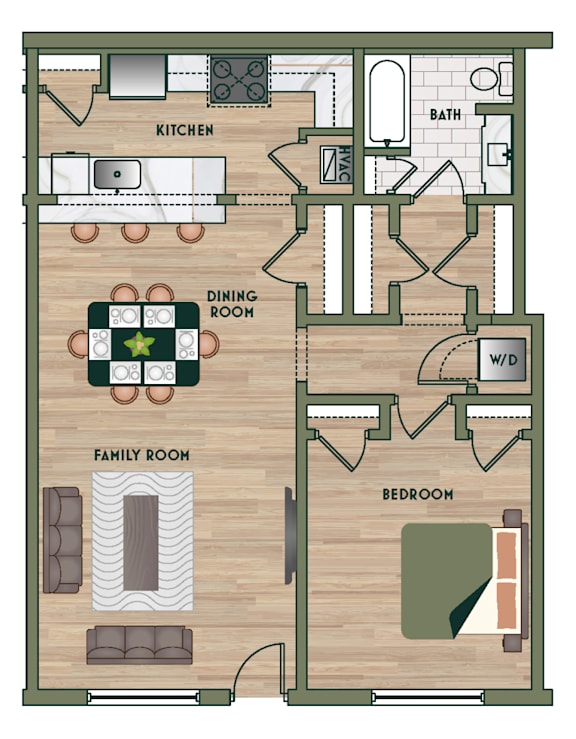 1 bed 1 bath F at The PARKER on E Mulberry Apartments, San Antonio, TX, 78209