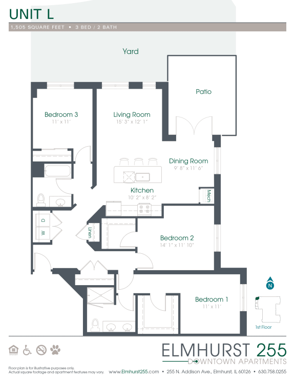this is a floor plan of a unit with bedrooms and baths